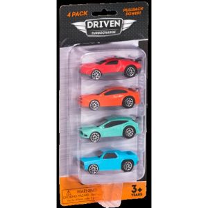 Battat Driven - Rückziehauto-Set, 4 Stück