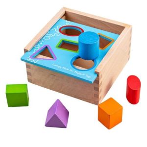 Bigjigs - Holzformensortierer mit farbigen geometrischen Figuren